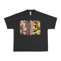 Pigment Black Easter Brushstroke With Quail Eggs Daisy And Bunny Urban Heavy Tee - RanaPortraitStore