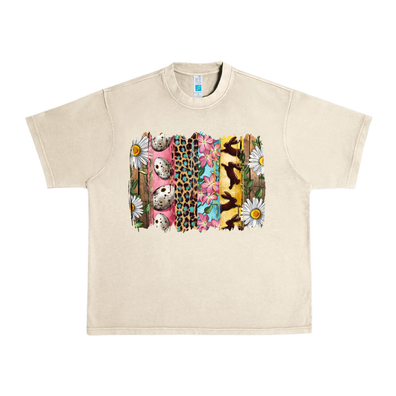 Easter Brushstroke With Quail Eggs Daisy And Bunny Urban Heavy Tee by RanaPortraitStore | Teevron