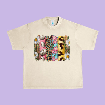 Easter Brushstroke With Quail Eggs Daisy And Bunny Urban Heavy Tee Designed By Ranaportraitstore