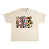 Sandshell Easter Brushstroke With Quail Eggs Daisy And Bunny Urban Heavy Tee - RanaPortraitStore