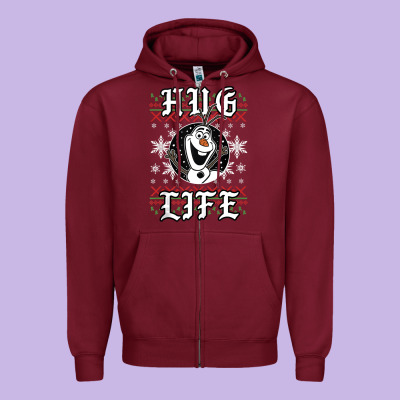 Fro.zen O.l.a.f Hug Life Ugly Christmas Sweater Style Shirt Zipper Hoodie Designed By Artisfamous