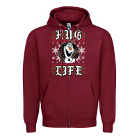 Burgundy fro.zen o.l.a.f hug life ugly christmas sweater style shirt Zipper Hoodie - artisFamous