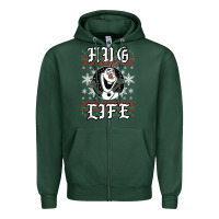 Sports Green fro.zen o.l.a.f hug life ugly christmas sweater style shirt Zipper Hoodie - artisFamous