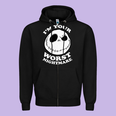 J.a.c.k  Skel.ling.ton  Worst Nightmare T Shirt Zipper Hoodie Designed By Artisfamous