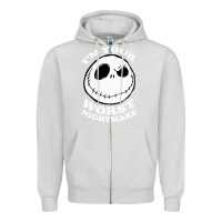 Dove Grey j.a.c.k  skel.ling.ton  worst nightmare t shirt Zipper Hoodie - artisFamous
