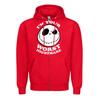 Red j.a.c.k  skel.ling.ton  worst nightmare t shirt Zipper Hoodie - artisFamous