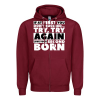 Burgundy second born gifts Zipper Hoodie - artisFamous