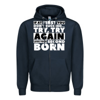 Navy second born gifts Zipper Hoodie - artisFamous