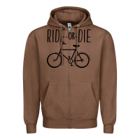 Chestnut ride or die bicycle Zipper Hoodie - artisFamous