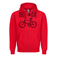 Red ride or die bicycle Zipper Hoodie - artisFamous