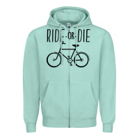 Seafoam ride or die bicycle Zipper Hoodie - artisFamous