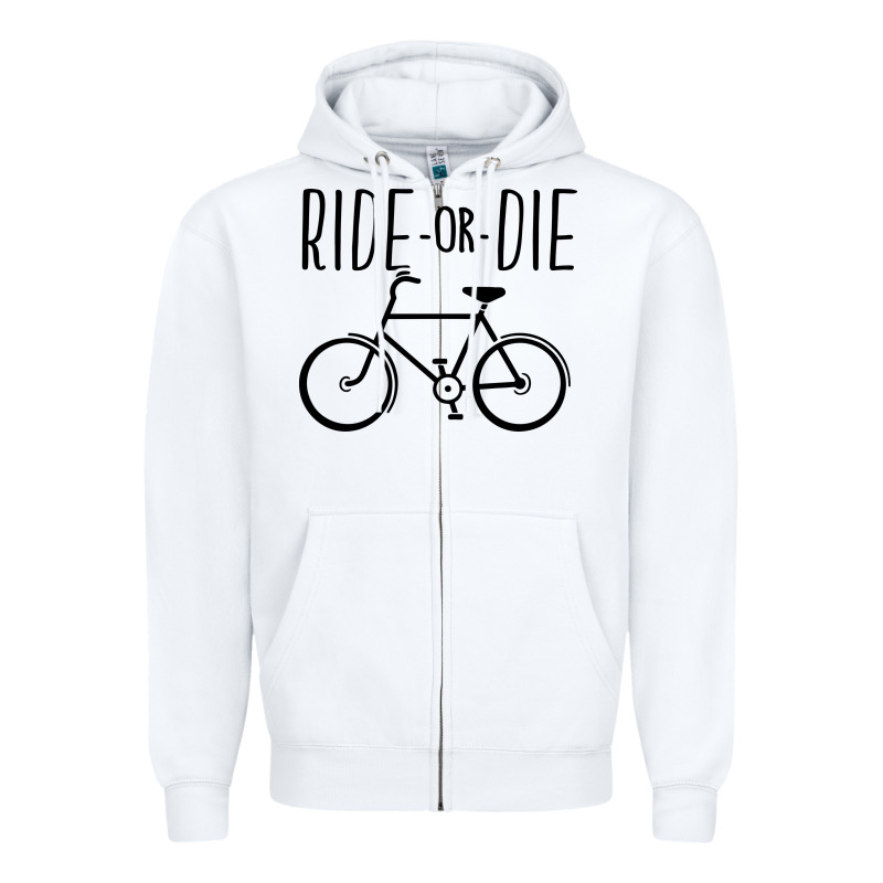 Ride Or Die Bicycle Zipper Hoodie by artisFamous | Teevron