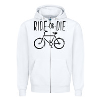 White ride or die bicycle Zipper Hoodie - artisFamous