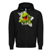 Black kermit the frog Zipper Hoodie - artisFamous