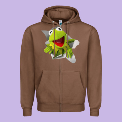 Kermit The Frog Zipper Hoodie Designed By Artisfamous