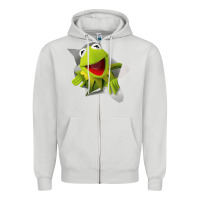 Dove Grey kermit the frog Zipper Hoodie - artisFamous