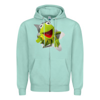 Seafoam kermit the frog Zipper Hoodie - artisFamous
