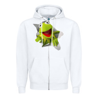 White kermit the frog Zipper Hoodie - artisFamous