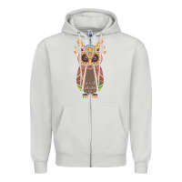 Dove Grey Native OWL Zipper Hoodie - artisFamous