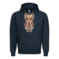 Navy Native OWL Zipper Hoodie - artisFamous