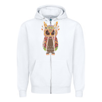 White Native OWL Zipper Hoodie - artisFamous