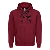 Burgundy Design barbra streisand Zipper Hoodie - artisFamous
