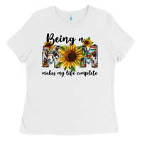 White Being a mom makes my life complete Mother's Day Ladies Tee - FaDigitalArtStudio
