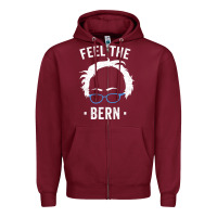 Burgundy bernie sanders for now Zipper Hoodie - artisFamous