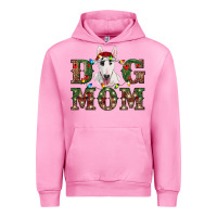Fuchsia Pink Christmas Dog Mom Bull Terrier Urban Hoodie - RanaPortraitStore