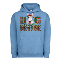 Pigment Pebble Blue Christmas Dog Mom Bull Terrier Urban Hoodie - RanaPortraitStore