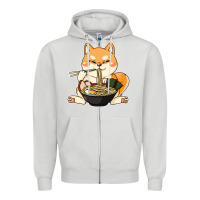Dove Grey shiba inu dog ramen Zipper Hoodie - artisFamous