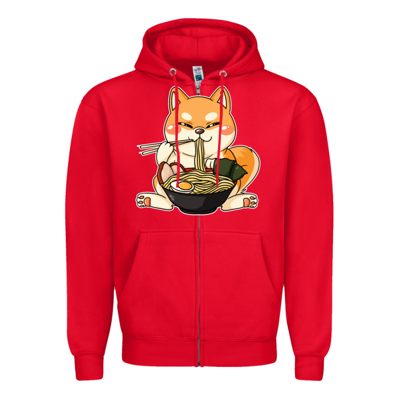 Shiba Inu Dog Ramen Zipper Hoodie by artisFamous | Teevron