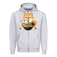 Heather Grey shiba inu dog ramen Zipper Hoodie - artisFamous