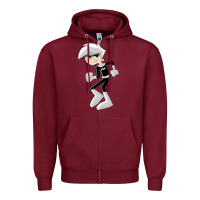 Burgundy danny phantom run Zipper Hoodie - artisFamous