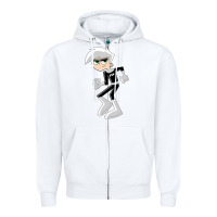 White danny phantom run Zipper Hoodie - artisFamous