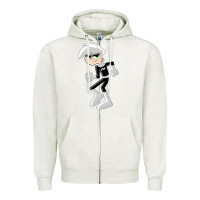 Oatmeal Heather danny phantom run Zipper Hoodie - artisFamous