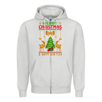 Dove Grey merry christmas Zipper Hoodie - artisFamous