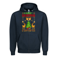 Navy merry christmas Zipper Hoodie - artisFamous