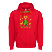 Red merry christmas Zipper Hoodie - artisFamous