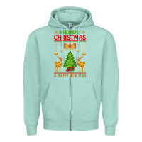 Seafoam merry christmas Zipper Hoodie - artisFamous