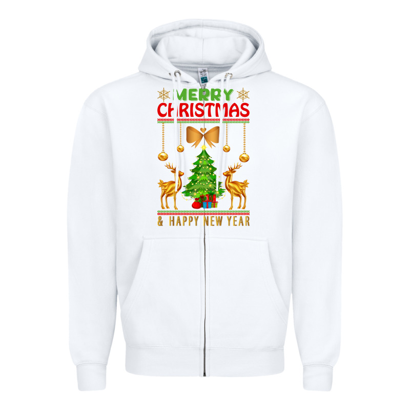 Merry Christmas Zipper Hoodie by artisFamous | Teevron