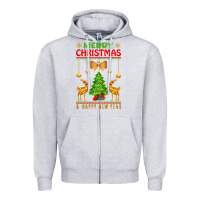 Heather Grey merry christmas Zipper Hoodie - artisFamous