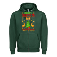 Sports Green merry christmas Zipper Hoodie - artisFamous