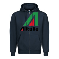 Navy alitalia Zipper Hoodie - artisFamous