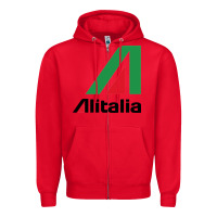Red alitalia Zipper Hoodie - artisFamous