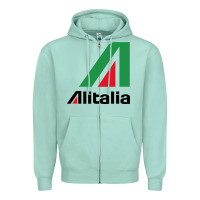Seafoam alitalia Zipper Hoodie - artisFamous