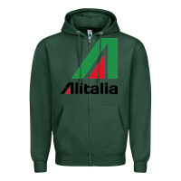Sports Green alitalia Zipper Hoodie - artisFamous
