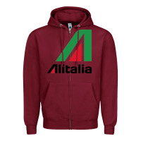 Burgundy alitalia Zipper Hoodie - artisFamous
