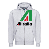 Heather Grey alitalia Zipper Hoodie - artisFamous