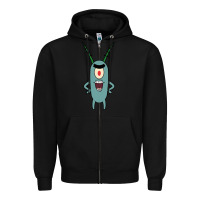 Black plankton Zipper Hoodie - artisFamous